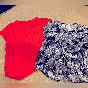 TWO 100% Cotton Short Sleeve Tops 1X